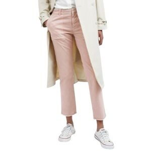 Nili Lotan Women’s Size 4 Blush Pink Cotton Chino Jenna Cropped Pants